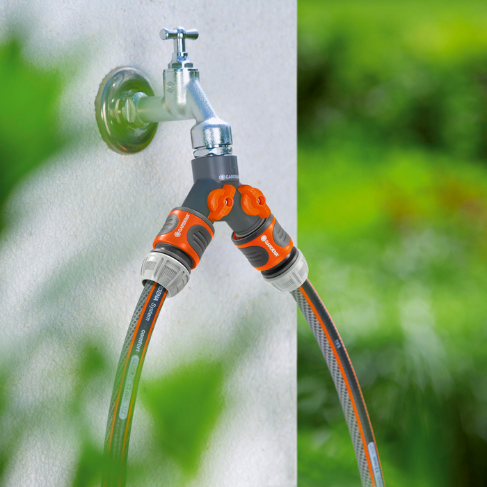 Original Gardena System 26.5mm TwinTap Connector Watering Accessories
